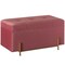Large Rectangle Velvet Storage Ottoman Stool Box with Golden Legs | Decorative Sitting Bench for Living Room Home Decor with Cylindrical Golden Support